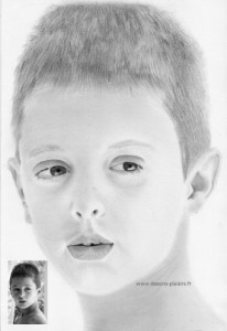 portrait d'un jeune garçon au crayon graphite