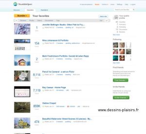 Capture d'ecran de ma page StumbleUpon