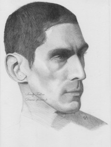 Portrait d'un homme au crayon graphite