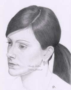 Portrait au crayon de stéphanie