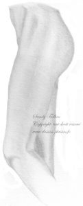 Dessin au crayon graphite d'une jambe de femme
