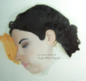 essai peinture du  d'une femme de profil 