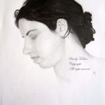 Portrait au crayon graphite d'une femme