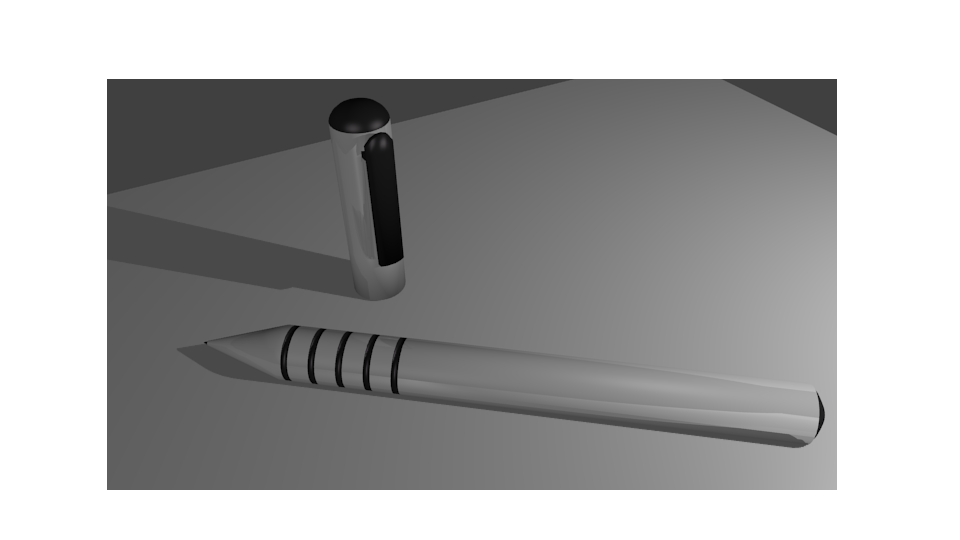 stylo 2 modélisé avec Blender